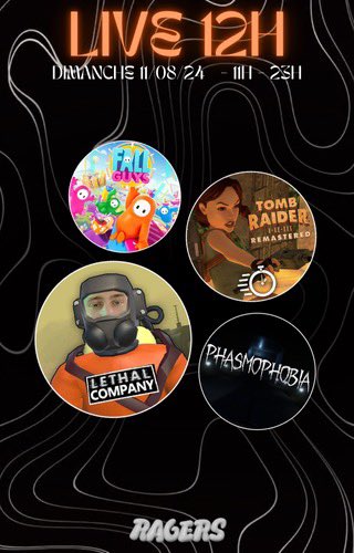 Dimanche je serais en live pendant 12h suite à un subgoal atteint. Et ça sera l’occasion de fêter les 1 an d’affiliation Twitch ! 

Un beau programme de jeux toute la journée, de 11h jusqu’à 23h 😁

N’hésitez pas à passer ❤️
twitch.tv/ragers___