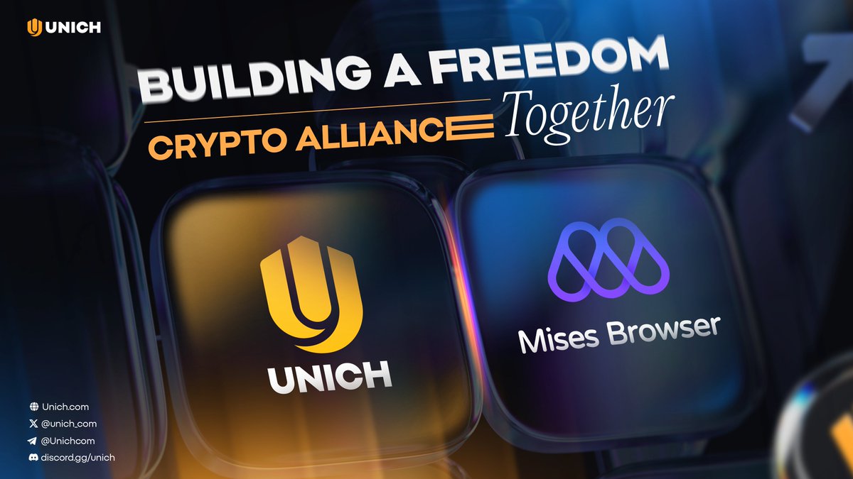 🤝Unich x Mises🤝
Building a Freedom Crypto Alliance Together 🌟

We are thrilled to announce the expansion of our partner network with <a href="/Mises001/">Mises</a> 🎉🎉🎉, one of the first browsers to support loadable extensions on mobile.

🚀This partnership introduces Unich to over 2.8M+
