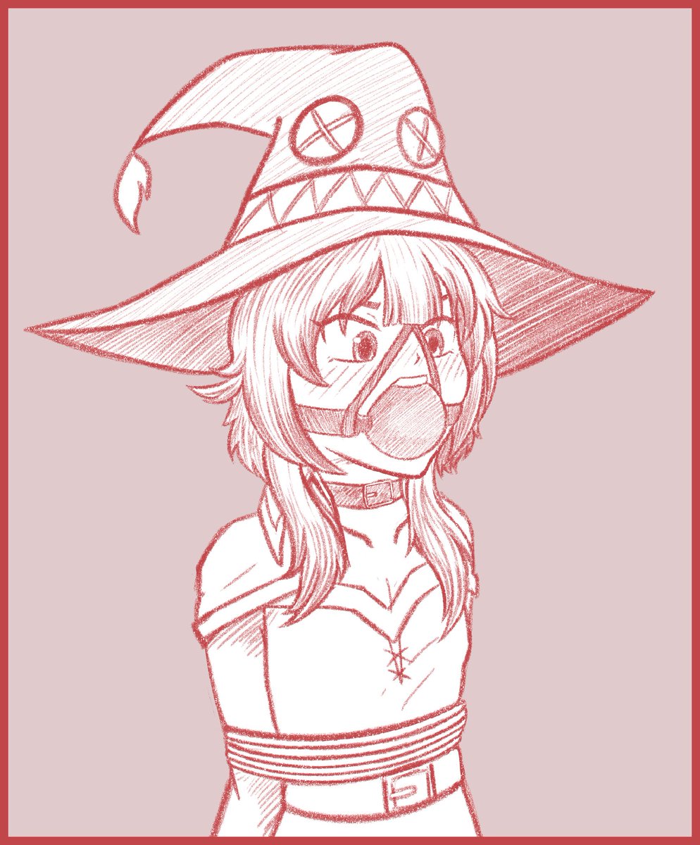 Artist draws Megumin, makes highly original joke about no more explosion magic.