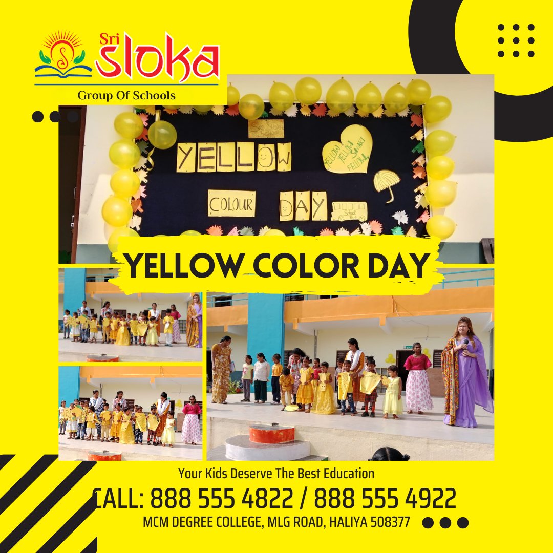 SriSlokaHaliya's tweet photo. 🌟Yellow Color Day Celebrations! 🌟
Our Kindergarten students had a joyful time celebrating Yellow Color Day by showcasing yellow-colored objects used in our daily lives.
📞 888 555 4822 / 888 555 4922
#YellowColorDay #SriSlokaSchools #EarlyLearning #ColorfulEducation https://t.co/pvAHSDKuiR
