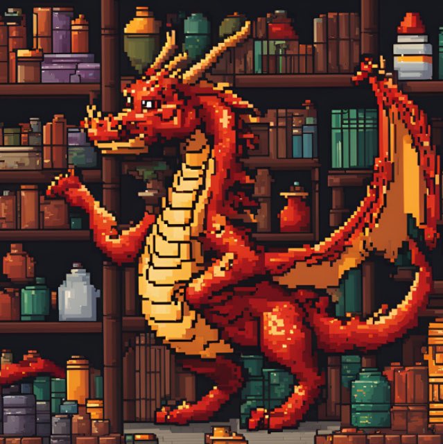 e_kakenai_yo's tweet image. Name
wise dragon
concept
Contrary to its appearance, this dragon is strong in chemistry. 
skill concept 
chemical breath
Attacks by spitting out chemicals from its mouth depending on the opponent.
#PixelHeroesAdventure #Pixelart #bossdesign