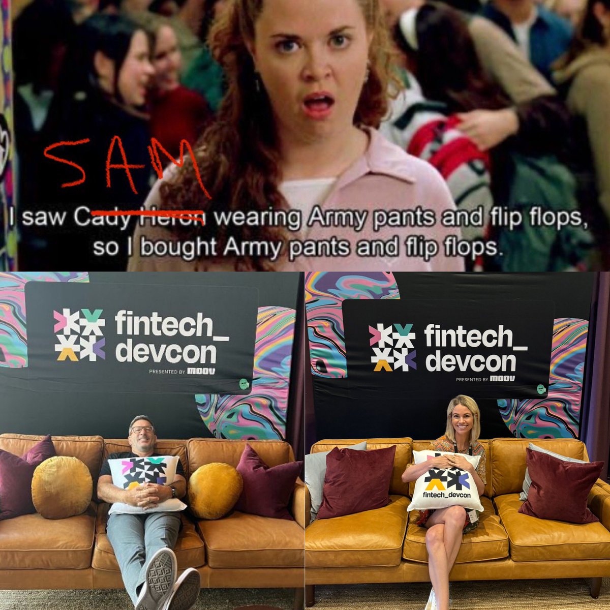 #fintechdevcon here’s my first attempt at a <a href="/sammaule/">Sam Maule</a> style meme. 

Been a great couple of days in Austin at Devcon! Looking forward to another great day of sessions and convos <a href="/wadearnold/">wadearnold</a> <a href="/moov/">Moov Financial</a>