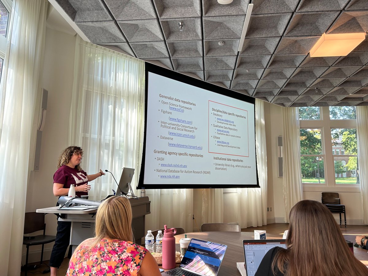 Crystal Lewis @cghlewis.bsky.social (@cghlewis) on Twitter photo Where should I share my data? <a href="/saraannhart/">Dr. Sara A. Hart</a> shares some options on the last day of our <a href="/DMDSWorkshop/">DMDS Workshop</a>! Where should I share my data? <a href="/saraannhart/">Dr. Sara A. Hart</a> shares some options on the last day of our <a href="/DMDSWorkshop/">DMDS Workshop</a>!