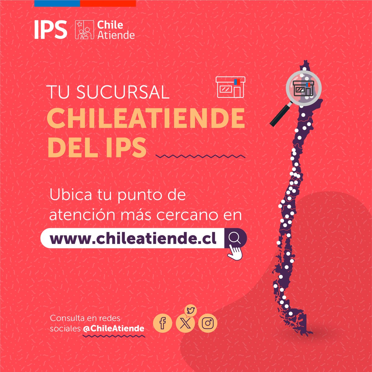 🔎 ¡Busca tu sucursal #ChileAtiende de <a href="/IPSChile/">IPSChile</a> más cercana! 🥰

📲 Ingresa a 👉 tinyurl.com/ycy52dbx, selecciona tu región y comuna y encuentra la más cercana a tu hogar. Conoce además el horario de atención.