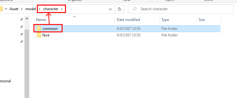phet_90's tweet photo. @PhngL83515820 Ensure that the common folder, which includes the Textures file, is placed correctly inside the character folder. https://t.co/NCai822gK7