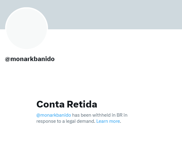 Monark tem conta no Twitter suspensa por decisão judicial.

Antes do banimento, o extremista havia feito tweets defendendo o nazismo.

Em um dos tweets, ele defende um homem que foi preso por apologia ao nazismo na Inglaterra; em outro, afirma que, pela liberdade de expressão, o
