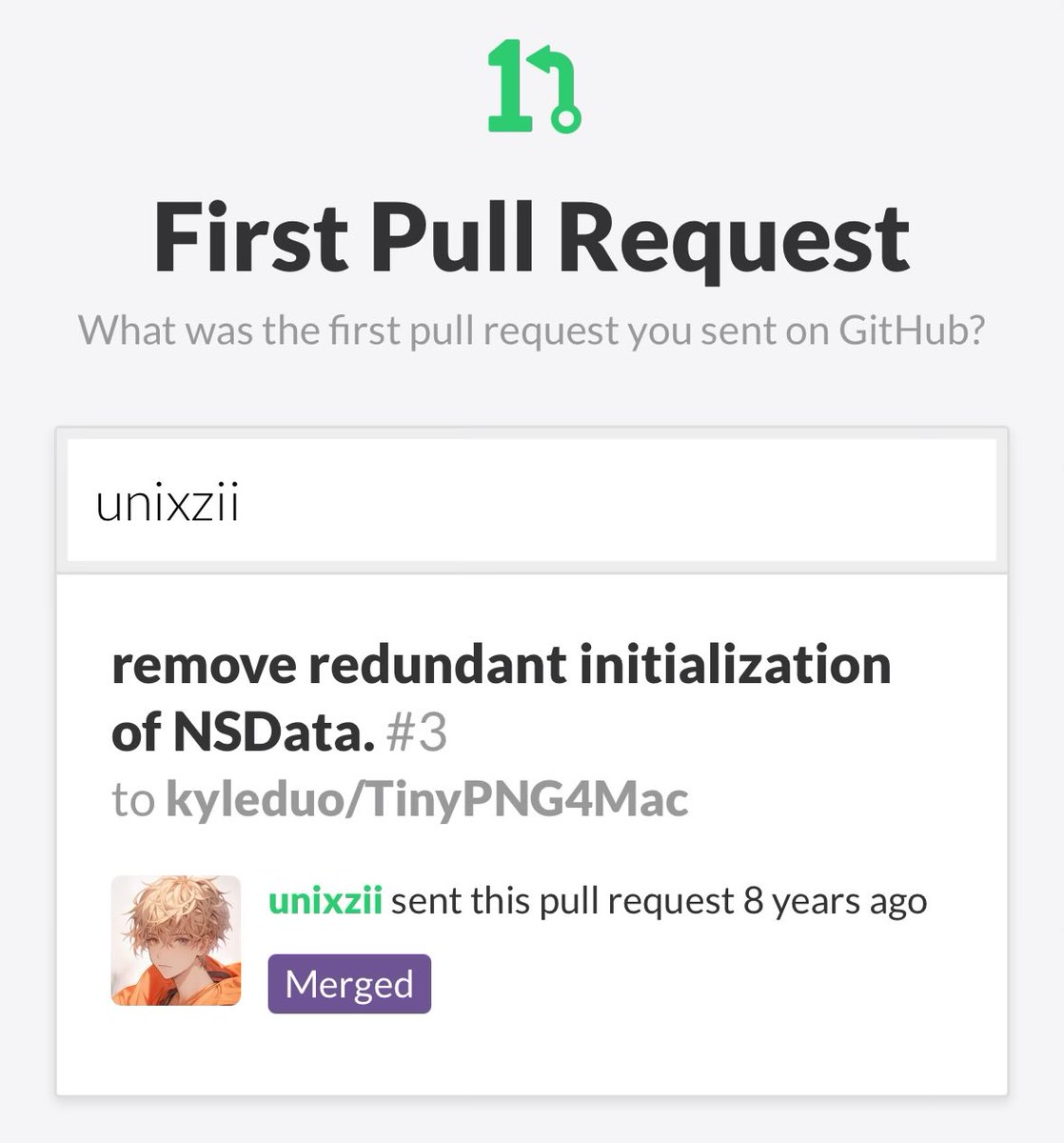 unixzii's tweet photo. 距离我的第一个 PR 已经过去 8 年了 🤯
#FirstPullRequest https://t.co/QZJPxR3Rpt https://t.co/AP1phyQ3R6