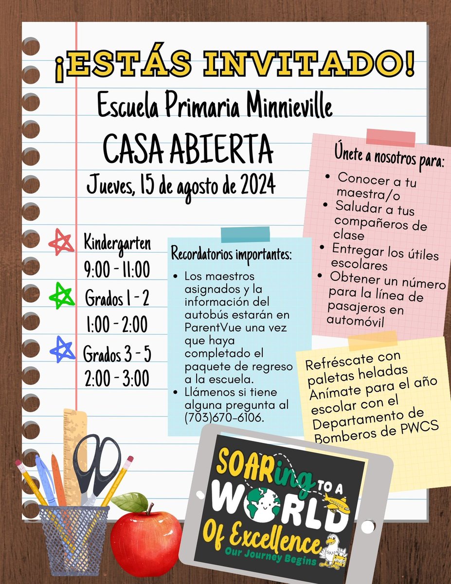 We can’t wait to see our <a href="/MNEStheBest/">Minnieville Elementary</a> Eagles!