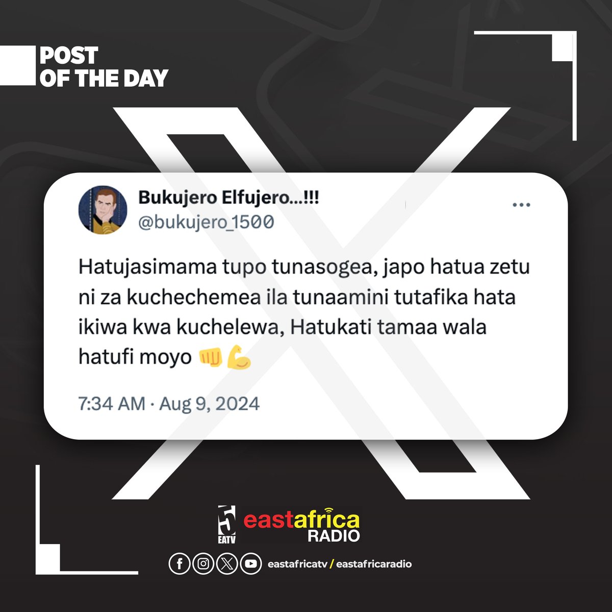 #PostOfTheDay: Cc:<a href="/bukujero_1500/">ELFUJEROOO…!!!</a>

#EastAfricaTv #PostOfTheDay #HainaKuchoka