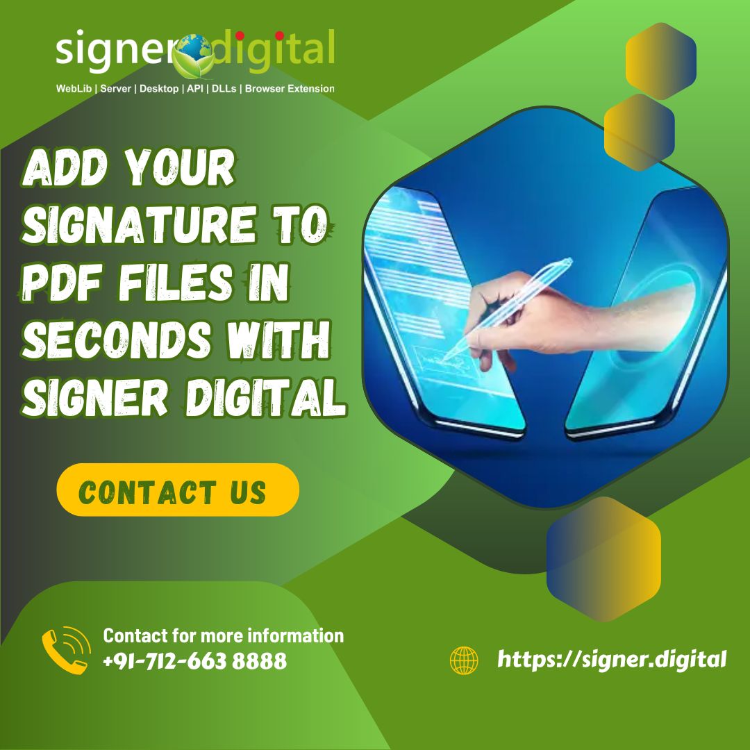 SignerDigital's tweet image. Add your digital signature to PDF documents easily and quickly with Signer Digital. 

Get in Touch to Schedule a Consultation!

☎ +91–712-663-8888
📧 info@signer.digital
🌐 signer.digital

#SignPDF #PDFSigningTool #SignPDFOnline #SignerDigital
