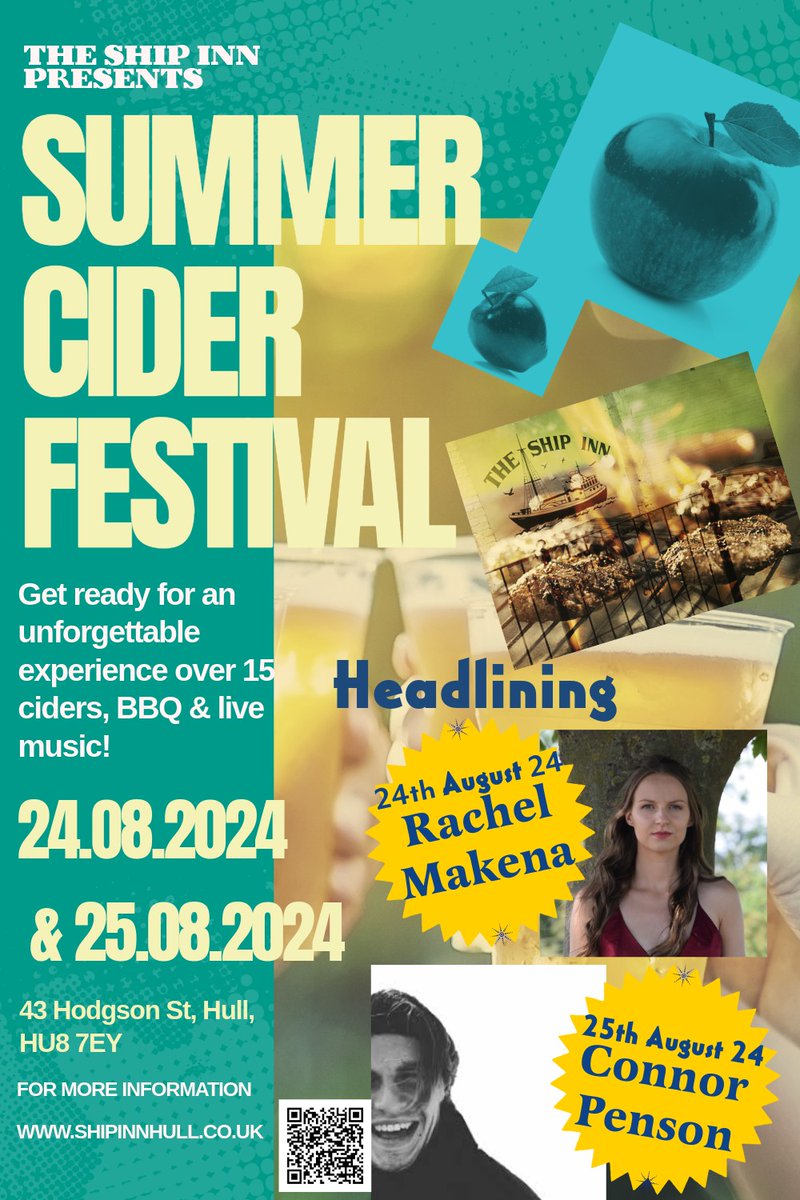 An epic weekend of cider and music! 
We're excited to announce the acts that will be performing at our upcoming cider festival on August 24th and 25th!
On the 24th, we'll have the amazing singer-songwriter Rachel Makena ,25th  Connor Penson, <a href="/CAMRA_Official/">CAMRA</a> <a href="/HullCAMRA/">Hull & EY CAMRA</a>