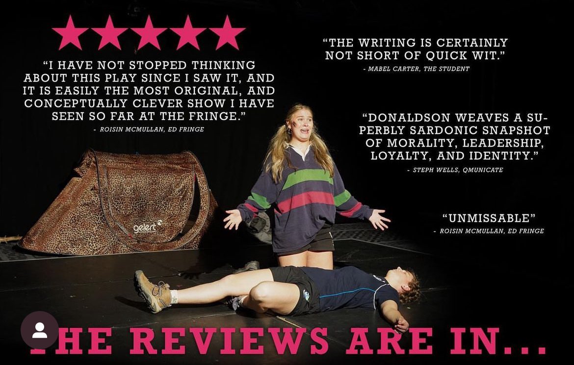 The #edfringe reviews are in! There are only 2 more chances to catch our 5-star show ‘Lads of the Flies’ this month, so be sure to your tickets now🎭🎟️