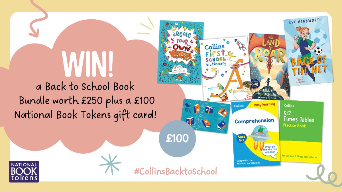 Collins4Parents's tweet photo. We have TWO amazing back to school bundles to giveaway. Enter for your chance to win some brilliant books plus a £100 @book_tokens gift card!📚
Primary School: https://t.co/2MQ4A5CyZb
Secondary School: https://t.co/bLzLQnLfD2
#BookLoversDay #CollinsBacktoSchool https://t.co/9u3EaE4xKe
