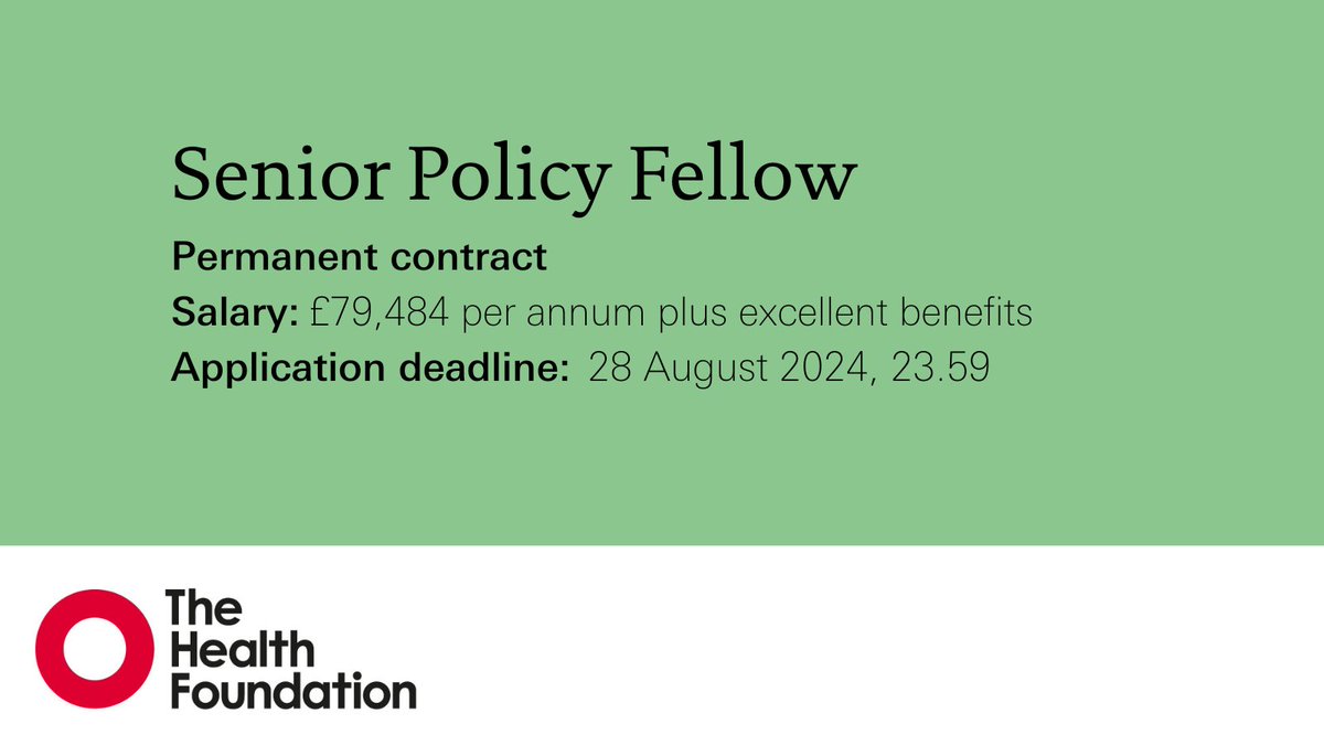 We’re looking for a senior policy fellow to lead a programme of work focused on primary care policy within our policy team.

Find out more and apply by 28 August ⬇️
lde.tbe.taleo.net/lde01/ats/care…
