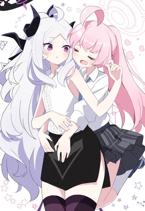 ホシノとヒナ…永遠に仲良くしててくれ…#ブルアカ 