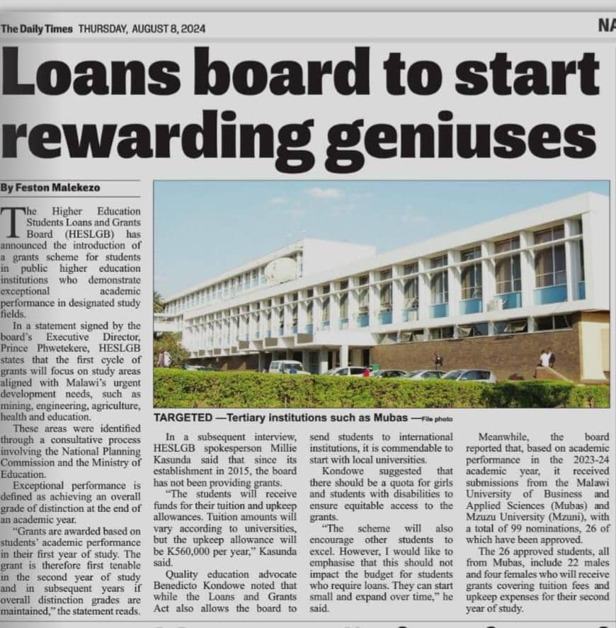 HESLGB1's tweet photo. For the first time since its establishment #HESLGB is thrilled to announce the awarding of grants to 26 exceptional students from the Malawi University of Business and Applied Sciences #MUBAS https://t.co/C0Tx85zYhz