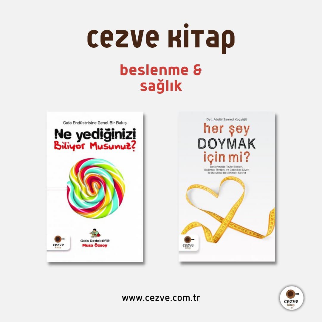 Ne yediğinizi biliyor musunuz?
Peki ya, her şey doymak için mi?
Sağlık kategorisindeki kitaplarımız cezve.com.tr ‘de! 🍏