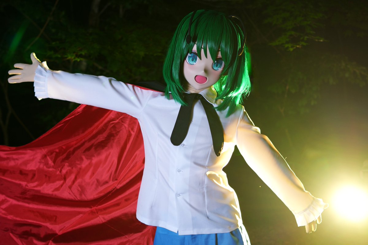 Ateru_Kig's tweet image. 「蛍様が出て喜ばない奴なんて、
久しぶりに見たよ！」

東方Project
東方永夜抄 〜 Imperishable Night.

闇に蠢く光の蟲
リグル・ナイトバグ

#kigurumi #cosplay
#たねオフ
#8月9日はナイトバグの日

Ｍask:@FACTORYRINS
Photo:@iwa_yuki @Otanekigu 
Support:@Fall_and_autumn