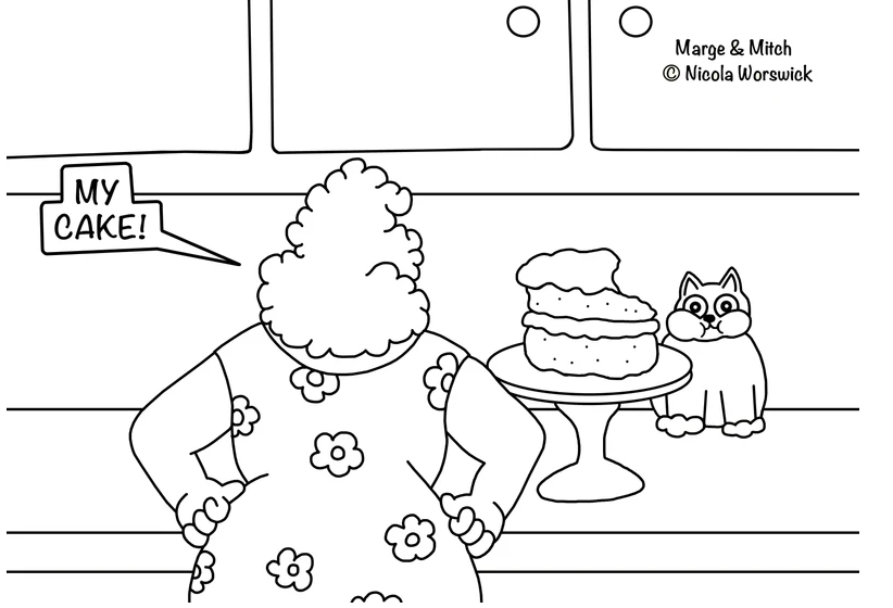 CuthbertScatCat's tweet photo. Free #colouringsheets Marge and Mitch is a series of funny comics staring Mitch the cat and his long suffering owner Marge. Whole series available here https://t.co/jz3x9nsX7U
#MargeandMitch #cats #FunnyCats #funnycatcomic #singlepanelcartoon #webcomics #comics #colouring https://t.co/5lGfdAbMyn