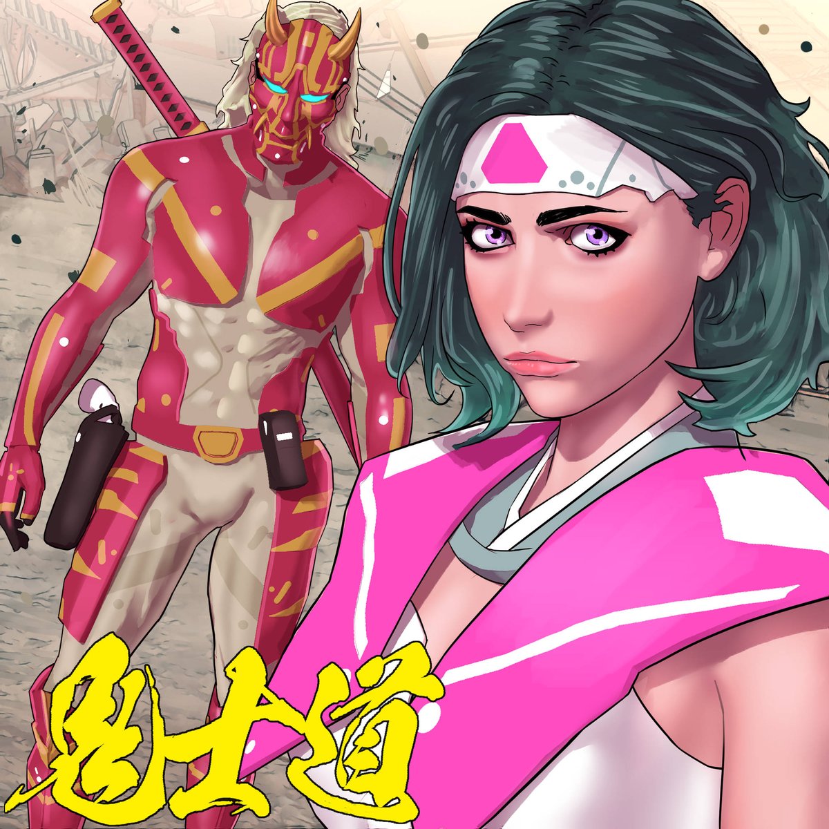 「鬼士道17話公開中です!是非! 」|Wataru Studioのイラスト