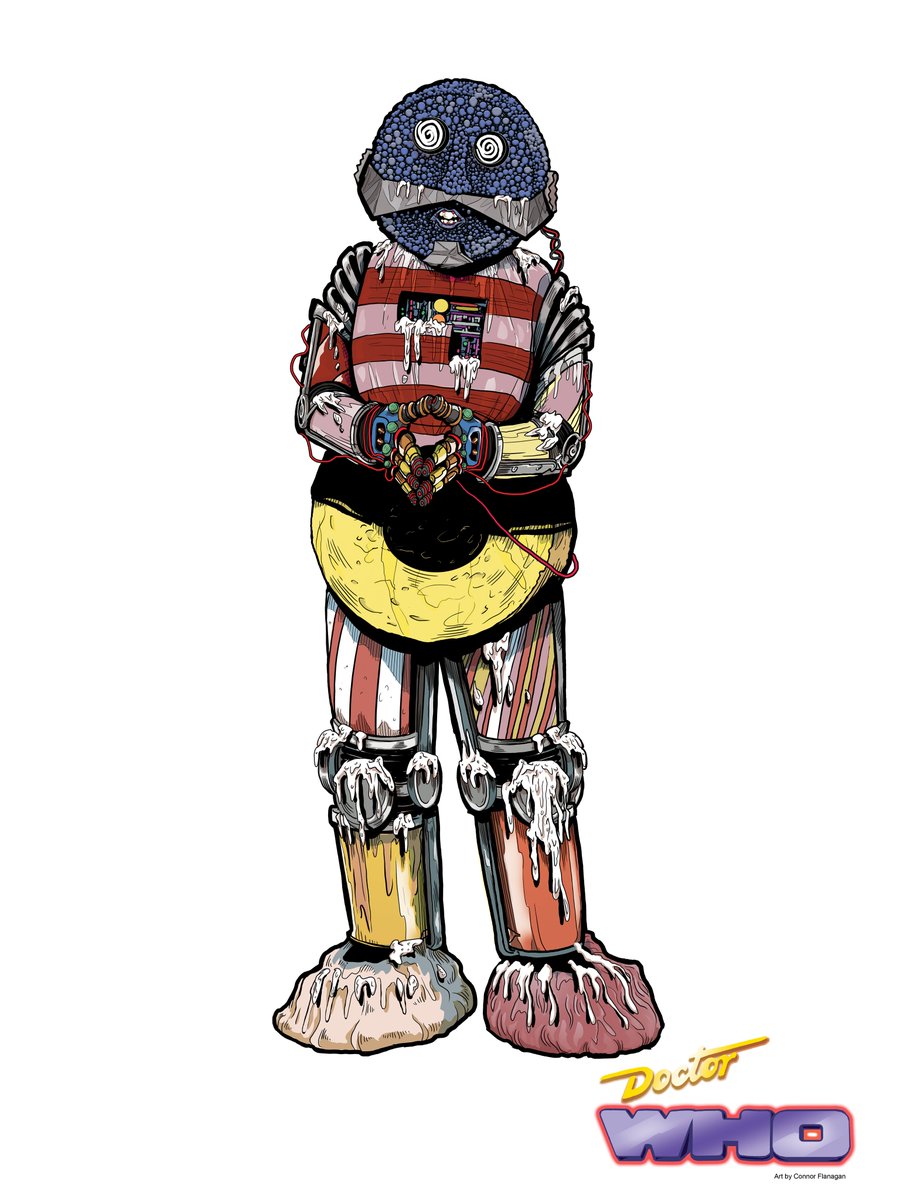 flanavision's tweet photo. A sweet Friday Kandy treat. Looking forward to the Premier of The Happiness Patrol at the BFI on August 31st #doctorwho #kandyman #art #sketch https://t.co/cT1VfU4Cof