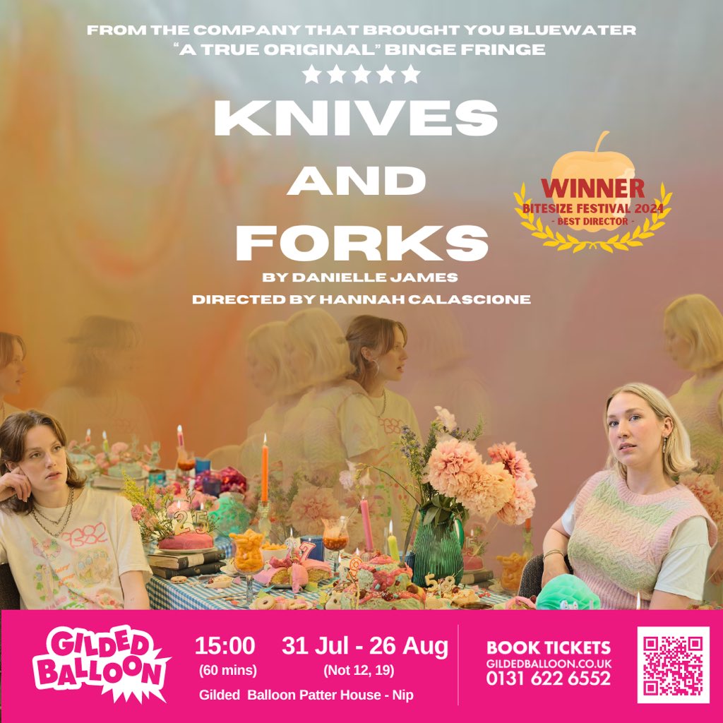 BandOfSisters (@bostheatre) on Twitter photo Our show is on all weekend at 3pm at <a href="/Gildedballoon/">Gilded Balloon</a> ๐ We are a tiny team working on a very low budget, doing all the PR and Marketing ourselves. If you have seen Knives and Forks pls write a review, tell your friends and tweet us. It really helps ๐
#edfringe2024 #femifringe Our show is on all weekend at 3pm at <a href="/Gildedballoon/">Gilded Balloon</a> ๐ We are a tiny team working on a very low budget, doing all the PR and Marketing ourselves. If you have seen Knives and Forks pls write a review, tell your friends and tweet us. It really helps ๐
#edfringe2024 #femifringe