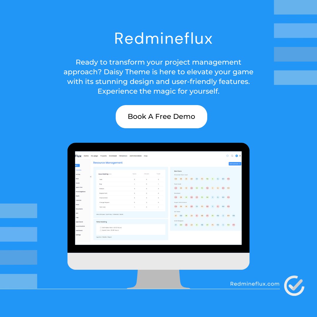 Redmine_flux's tweet image. Ready to elevate your project management game? Daisy Theme is the perfect solution. Its stunning design and user-friendly interface will transform the way you work. Book a free demo now Redmineflux.com/get-a-free-dem… #ProjectManagement #Redmineplugin