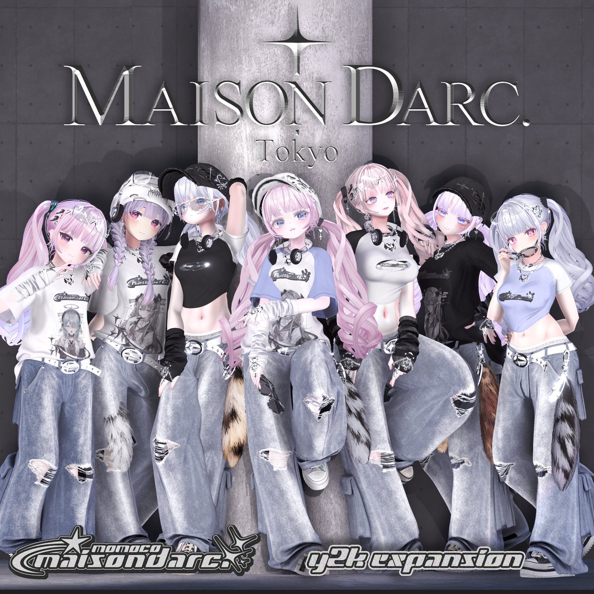 MaisonDarc's tweet photo. 🎁MAISONDARC 新作RTプレゼント企画🎁

\ 明日の夜、新作プチ入荷 /

MAISONDARC. Y2K EXPANSIONのアルティメットパック(新作全アイテム入り)をアカウントフォロー & このツイートをRTして頂いた方の中から抽選で５名様にプレゼントいたします☆

今回サムネイルで使用している関連商品のEXTENSION CLOTHINGから同時発売される新作のツインテールも一緒に特大プレゼント🎁

☆MAISONDARC. Y2K EXPANSION☆
発売日⌚2024/08/10  PM18:00 - SALE -
締め切り & 抽選　2024/08/11 (Sun) PM18:00

🌐MAISONDARC https://t.co/UPftgKADGc
#VRChat #MAISONDARC #booth_pm