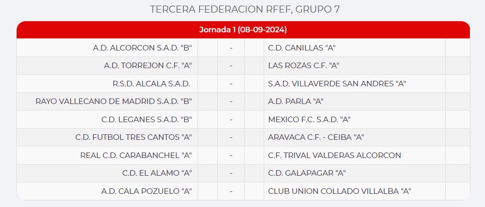 RFFM_oficial's tweet photo. 🗓️⚽️La Tercera de Madrid @RFFM_oficial ya tiene calendario de liga 2024-2025

*Provisional hasta formalizar inscripción AD Parla

34 jornadas con 18 equipos:
🛫Inicio: 8 septiembre 2024
🛬Final: 11 mayo 2025

💻Entra en la noticia en la web
👉https://t.co/WQf4k9qig0

🧐Jornada 1: https://t.co/O6cak0CqMW