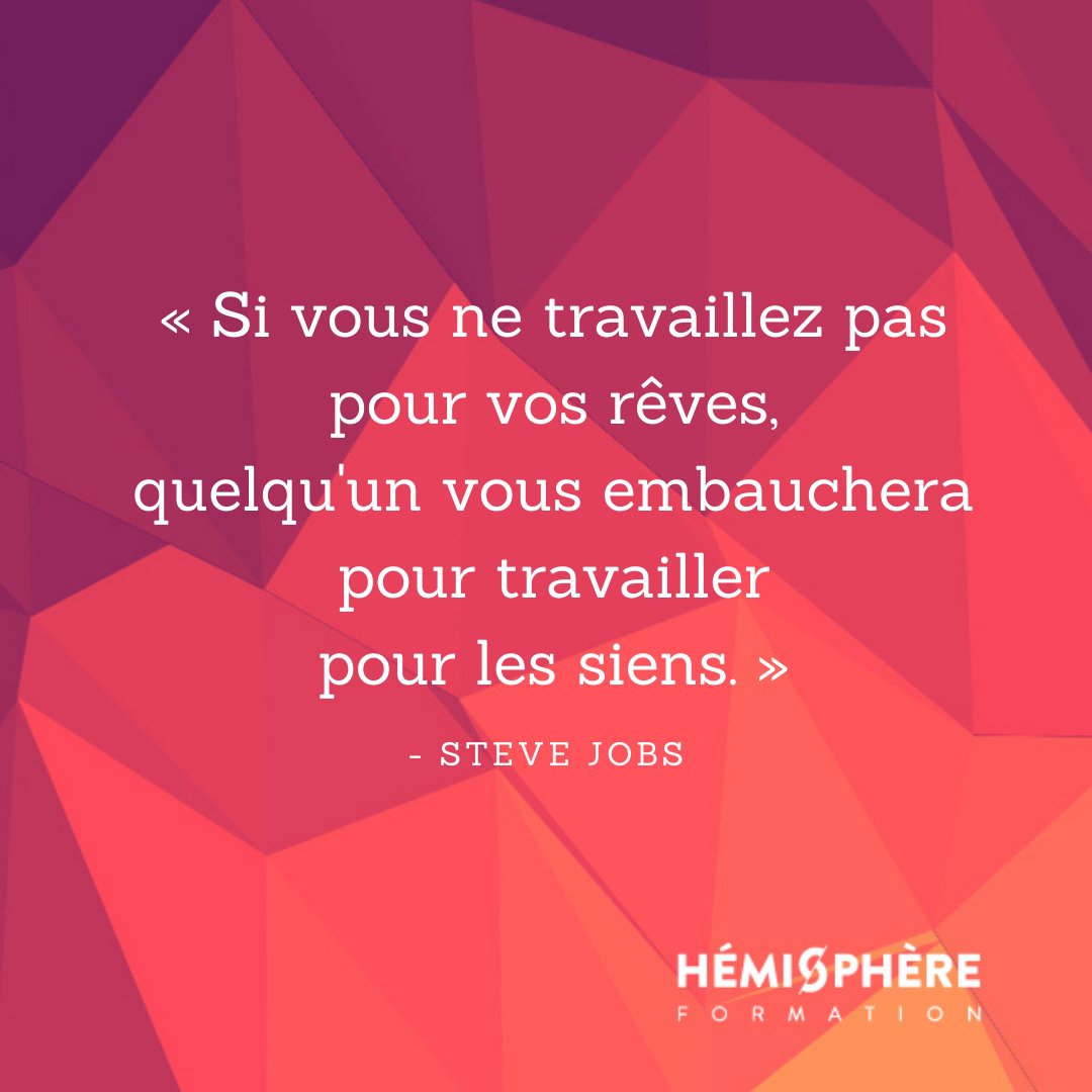 [Citation]  ✨

« Si vous ne travaillez pas pour vos rêves, quelqu'un vous embauchera pour travailler pour les siens.»  

Steve Jobs

💭🌟 #Inspiration #Motivation #Rêves #Travail #Succès #Objectifs #DéveloppementPersonnel #Entrepreneuriat #Citations #Faitespasserlecourant