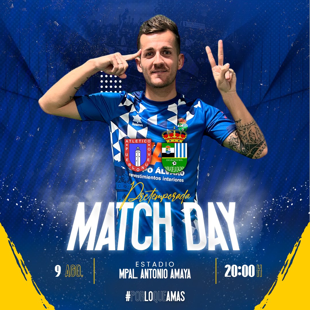🎯 #MatchDay ➩ 𝗣𝗿𝗶𝗺𝗲𝗿 𝗘𝗾𝘂𝗶𝗽𝗼
🆚 <a href="/AtcoPueblonuevo/">Atlético Pueblonuevo</a> 
⏰ 20:00h
🏟 Mpal. Antonio Amaya

🫶 #PorLoQueAmas
💪 #VMP | #EFP ‘A’ 🔵⚪