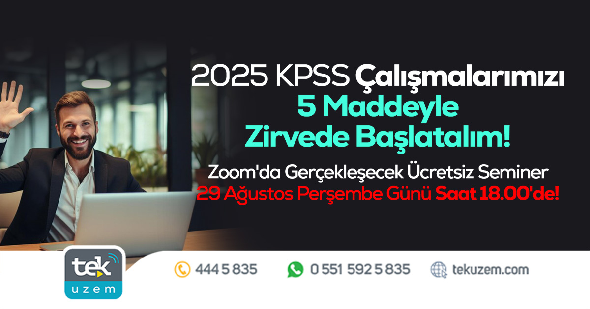 Tekuzem's tweet photo. KPSS BİR ELEME SINAVIDIR!
Rakiplerinizi geride bırakarak çalışmalara zirvede başlamak için ÜCRETSİZ-ONLINE seminerde hemen yerinizi ayırtın: https://t.co/knQXEwT4nP

#kpss 
#kpss2025 https://t.co/aGucwgwNv3