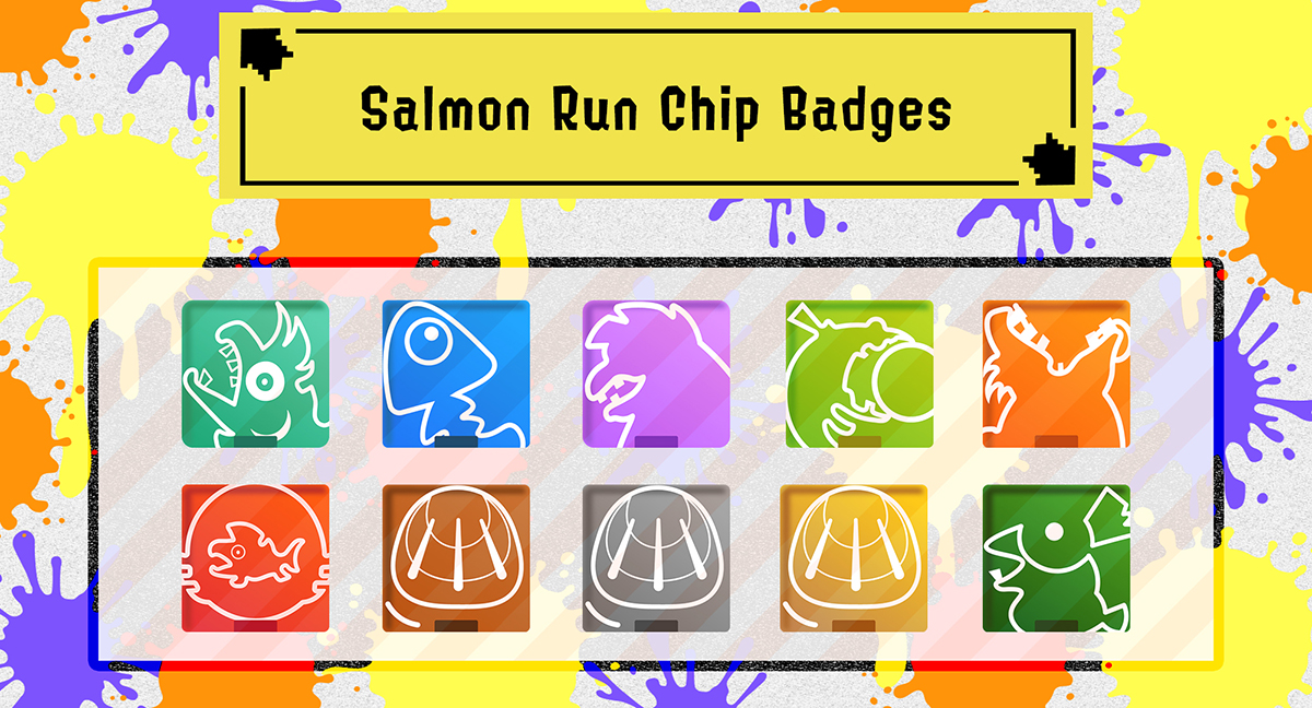Anyone order some fish &amp; chips? 😉 Made some Side Order chip badges but Salmon Run themed #salmonrun  #Splatoon3