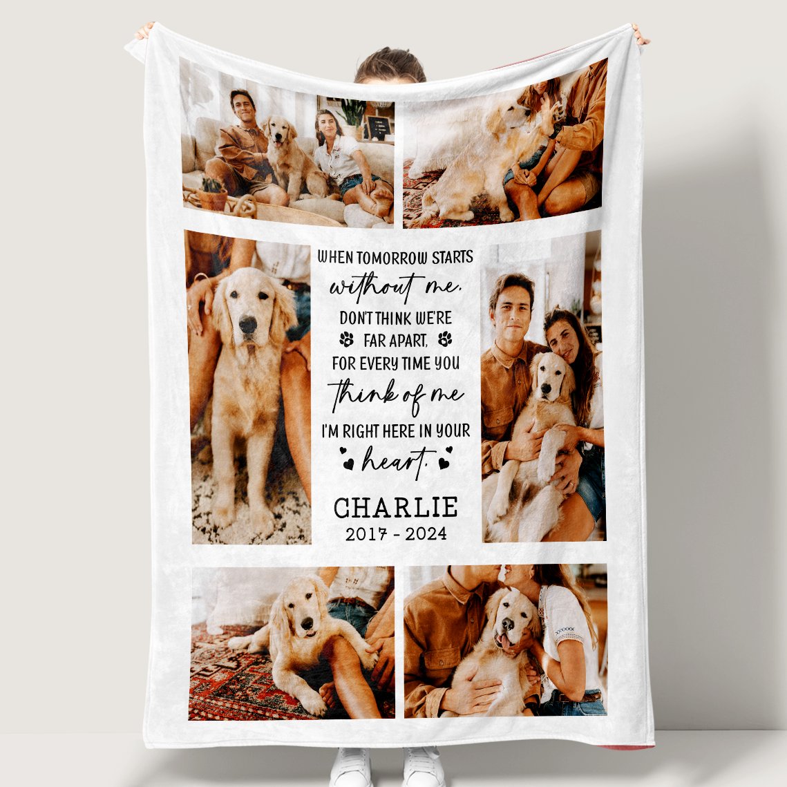🛌 Wrap yourself in cherished memories with our "When Tomorrow Starts Without Me" custom photo blanket. A comforting keepsake to hold your loved ones close, even when apart. ❤️📷 
Order here: duconspace.com/FBL-005
#CustomPhotoBlanket #Memories #ForeverInMyHeart