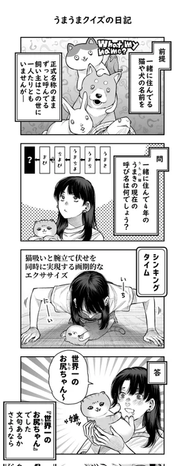 うまうまクイズのお時間です
皆さんのペットの名前はどう崩壊していますか 