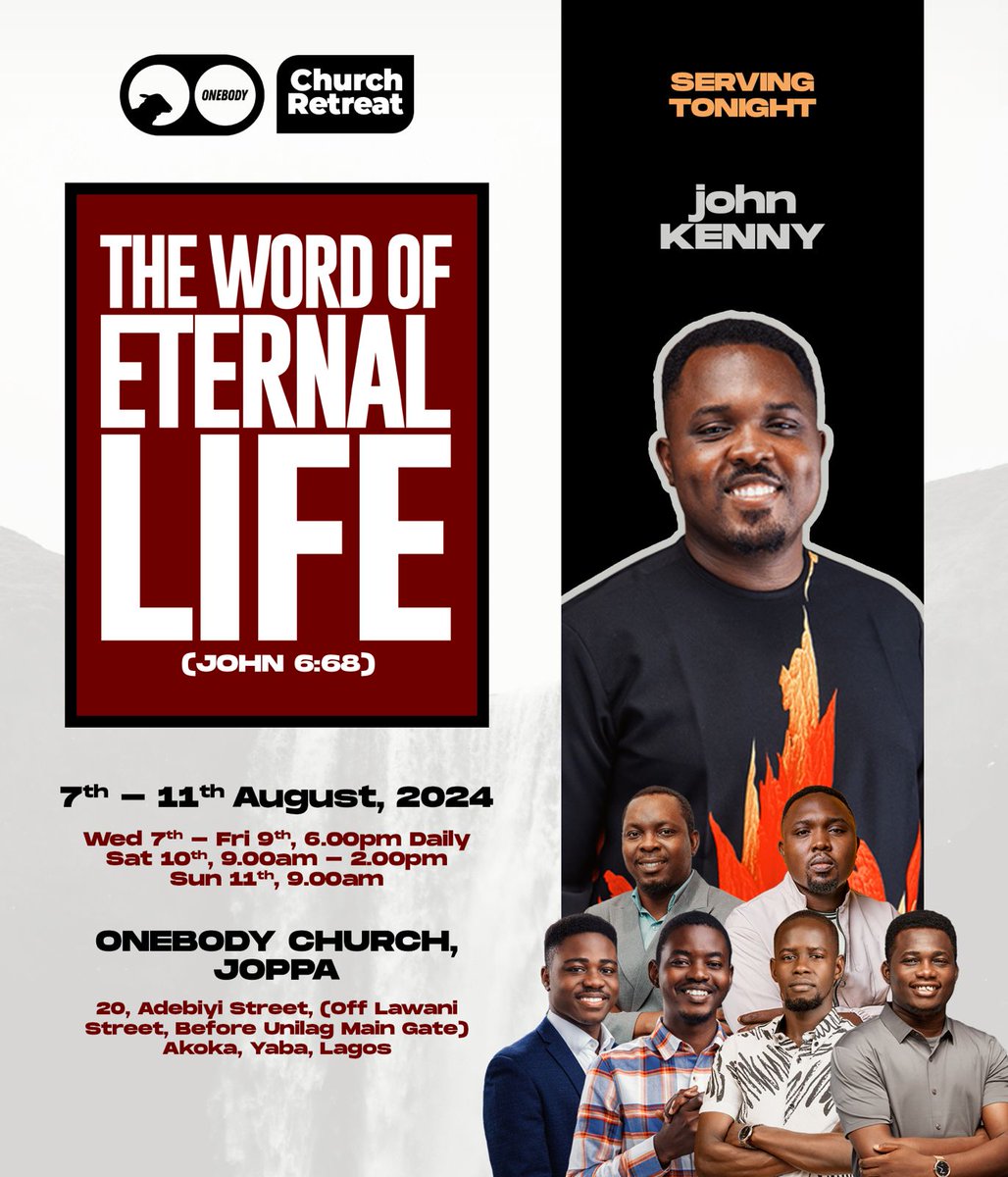 Onebodyng's tweet photo. Tonight is another time to gather and feast at the table where the Bread of Life is the only menu.

Ensure not to miss tonight’s session! We would love to have you feast with us. You can also follow on YouTube and Mixlr. God bless you. https://t.co/InT7IRWKfQ