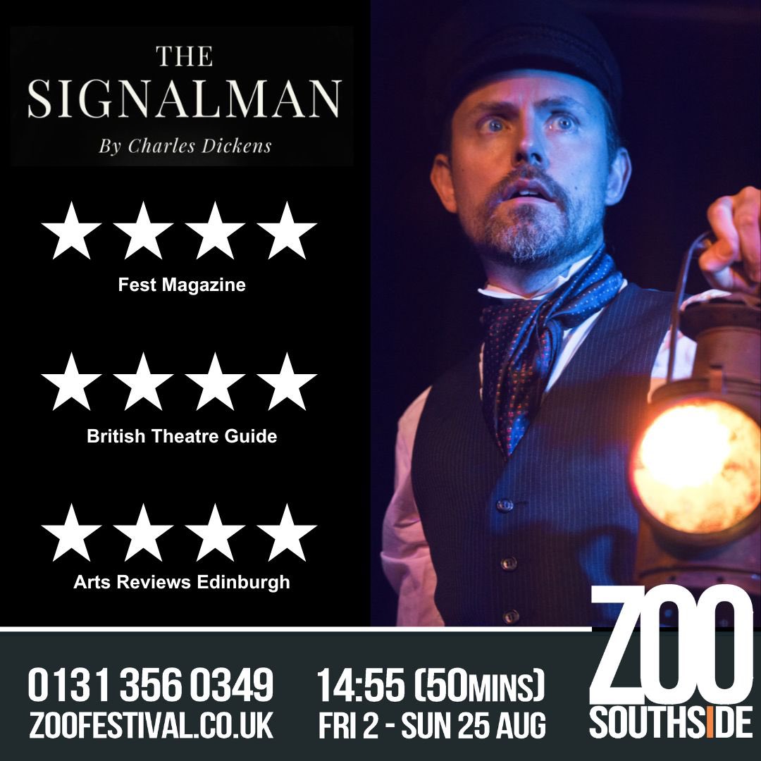 We’ve been getting some great reviews for our Edinburgh Fringe run of The Signalman!

Don’t miss this compelling solo version of the Charles Dickens ghost story

📍 ZOO Southside
⏰ 14:55

#EdFringe #QuickFlyer #soloshow