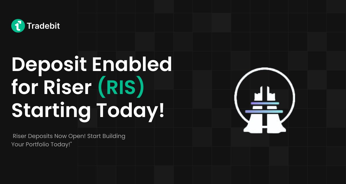 tradebitio's tweet photo. 🚀 Exciting News! 🚀

Deposits for Riser are now LIVE! 🎉 Start funding your accounts and get ready to trade.

💰📈 Don’t miss out on the action!

#Crypto #Trading #Riser https://t.co/uQ8jyheZKc