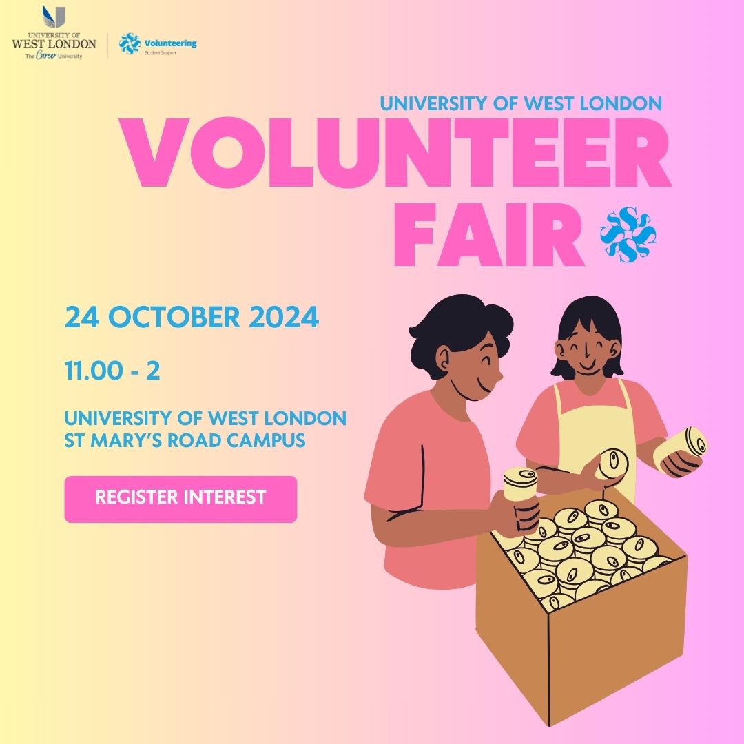 Interested in our 2024 Volunteering Fair at the University of West London!?🙂 

This will give you the opportunity to engage with students, academic staff and other organisations across London📷

app.onlinesurveys.jisc.ac.uk/s/uwl/voluntee…