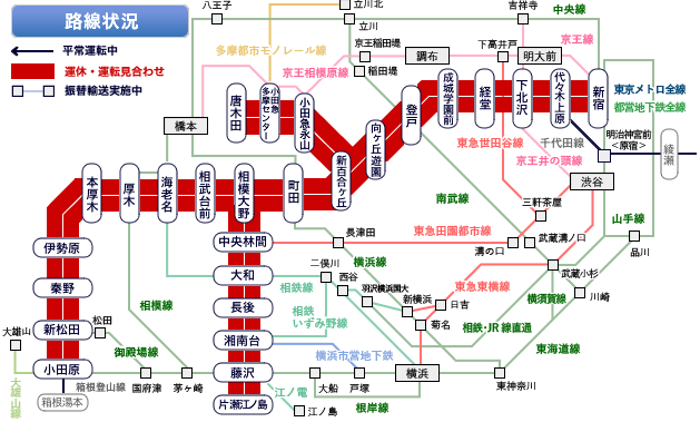 bikeexplorer's tweet photo. Earthquake in Yokohama/Kanagawa area. Seems Odakyu line has suspended, whereas Keio line works as normal. Keikyu, JR Chuo line &amp; Tokaido line working with some delay.
https://t.co/cJzO40arsH https://t.co/nrKGsb9999