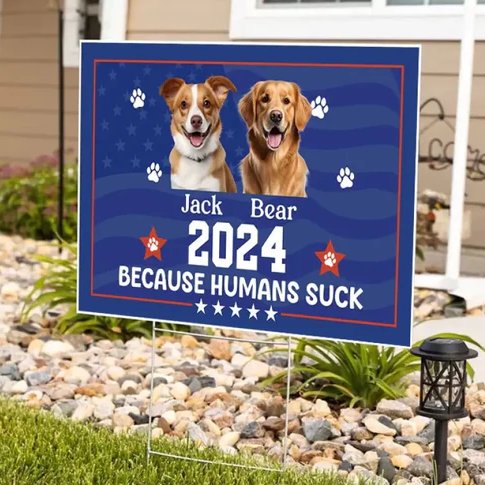 🏡🐾 Let your yard speak your truth with our "Because Humans Suck" custom pet sign! Perfect for showing off your love for your furry friends. 🐶❤️ 
Order here: duconspace.com/YAS-001
#PetLove #CustomYardSign #FFurryfamily