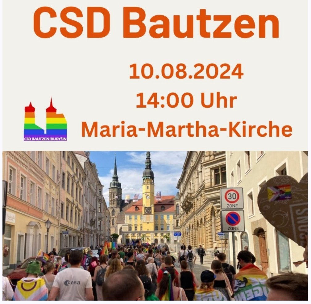 💄ALERTA SACHSEN💄

🚀TAUCHA HEUTE (@ #leipzig)
18:00 VHS: #querfront-infoabend #le0908 

🚀#BAUTZEN sa. #bz1008 ~ 12:30 Aktionen zum Schutz des 2.#CSD

tickerei &amp; anfahrten: t.me/rlpaktion

🚀#DRESDEN 
MORGEN Querfront-info 18:30 AZconni #dd1008

x.com/reclaimrosalux…