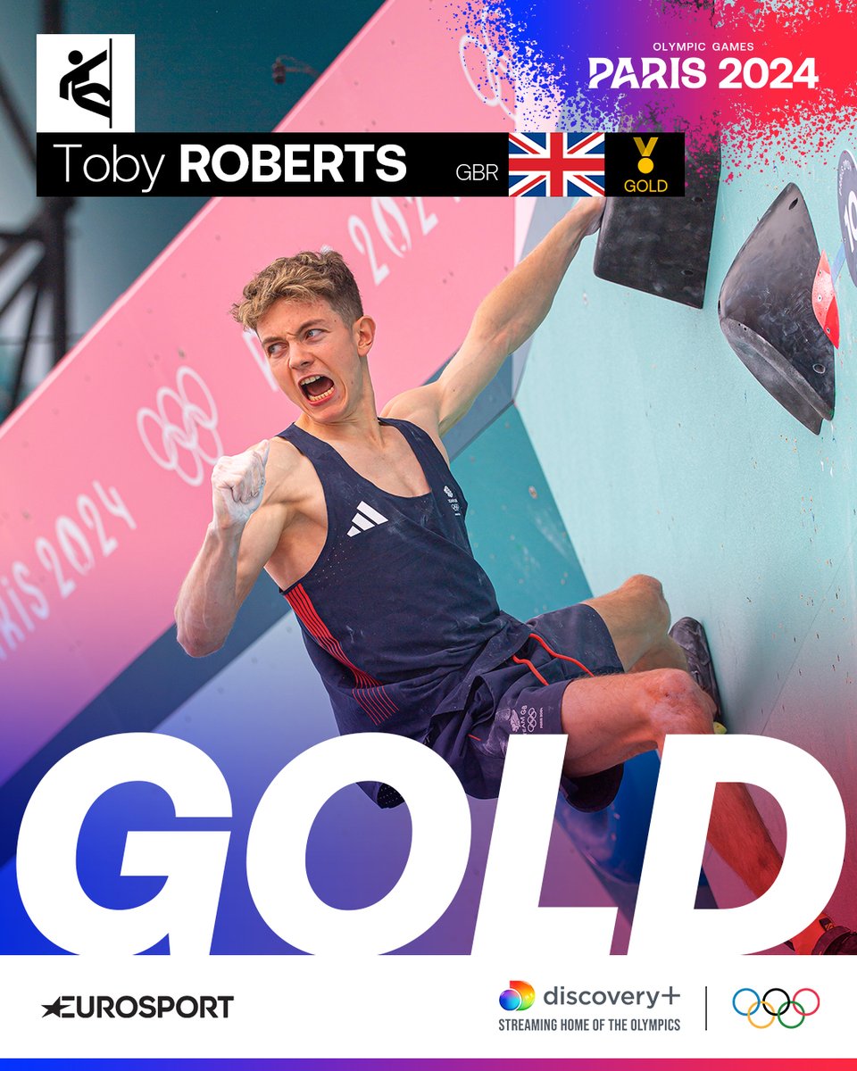 cyclingontnt's tweet image. REMARKABLE! 🤯

@TeamGB's Toby Roberts take a bow 👑 He puts together an UNREAL run in the men's boulder and lead final to secure a gold medal! 🥇

#Olympics #PARIS2024