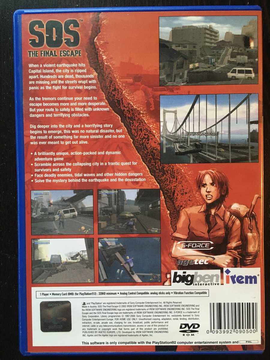 PS4Ron's tweet image. #SOSTheFinalEscape another one for the #PS2 collection. After i discovered this game series with #DisasterReport4 on the #PS4, i did fall in love with it. This is the first game so it will be a interesting one. The game is all about survival and escaping earthquakes in the city😎