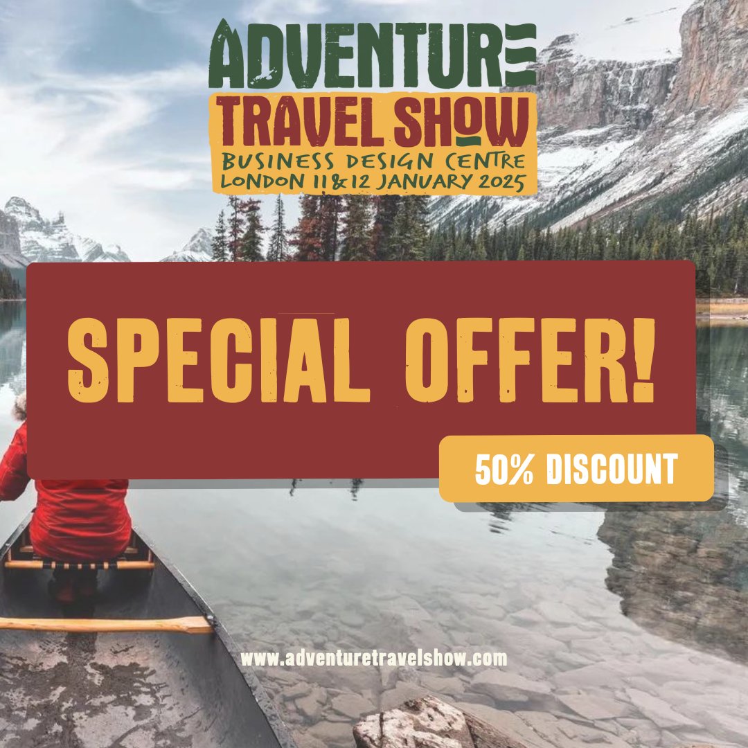 🌍 Attention Adventure Travellers! 🌍 Get 50% off your Adventure Travel Show tickets! 

Celebrate our return with early-bird discount code, ITSBACK50—offer ends 18 Aug 2024! 

Grab your tickets now: shorturl.at/88ydW

#ATS #adventuretravel