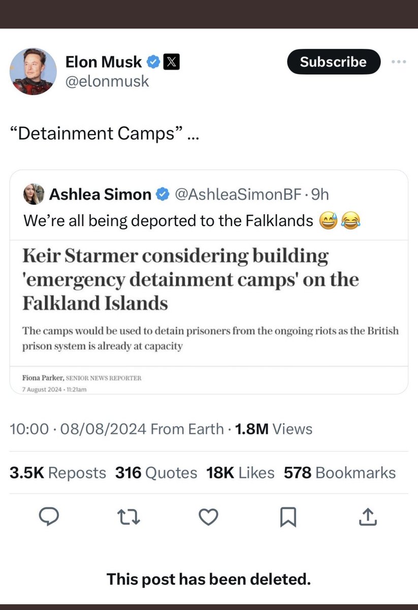 eddprice's tweet photo. @elonmusk You were deceived by your own platform. You were deceived by fascists who created fake news. https://t.co/IAQoy974CM