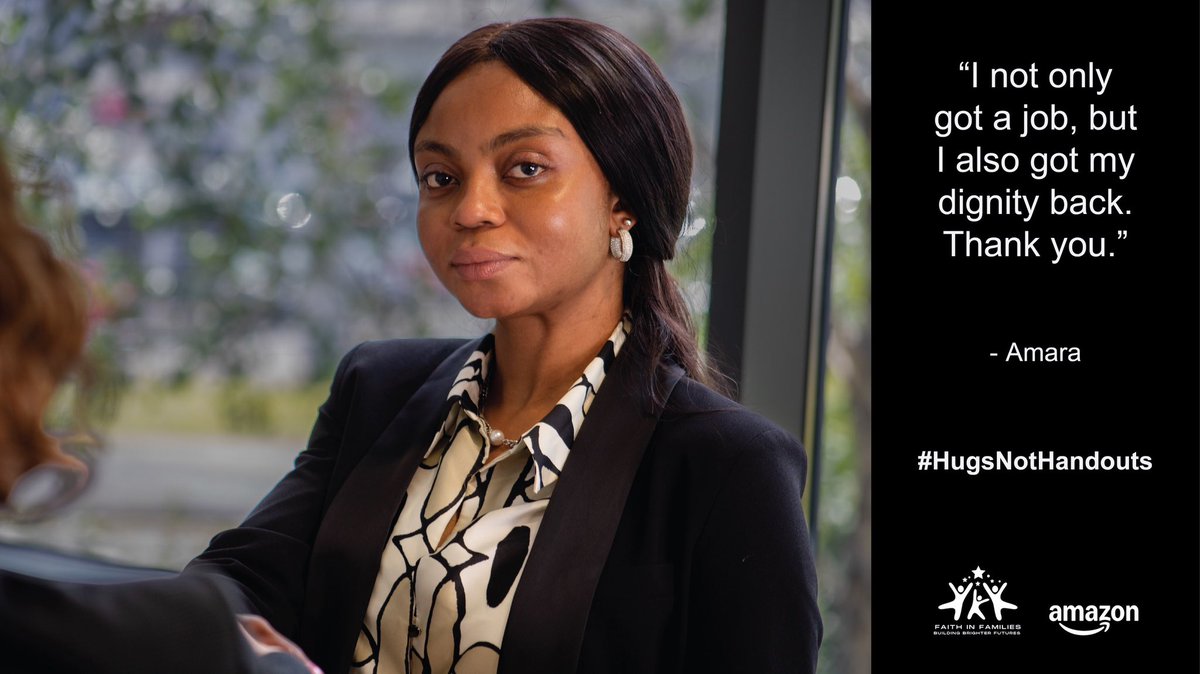 Amara* came to the UK after fleeing her war-torn homeland with just one bag of thread-bare clothes. Immensely thankful &amp; relieved to finally be in safety, she was desperate to get a job &amp; contribute to her new life #HugsNotHandouts