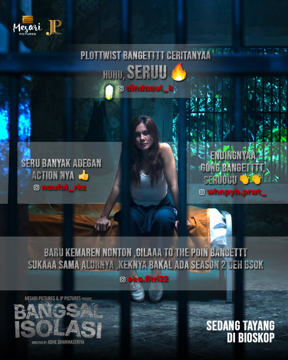MesariPictures's tweet photo. Sekarang waktunya kalian buktiin sendiri serunya nonton Bangsal Isolasi! Sampe ada yang mau season 2 nya loh😲 

#bangsalisolasi #jppictures #mesaripictures #filmindonesia #matiataubertahan https://t.co/6yulUqhED6