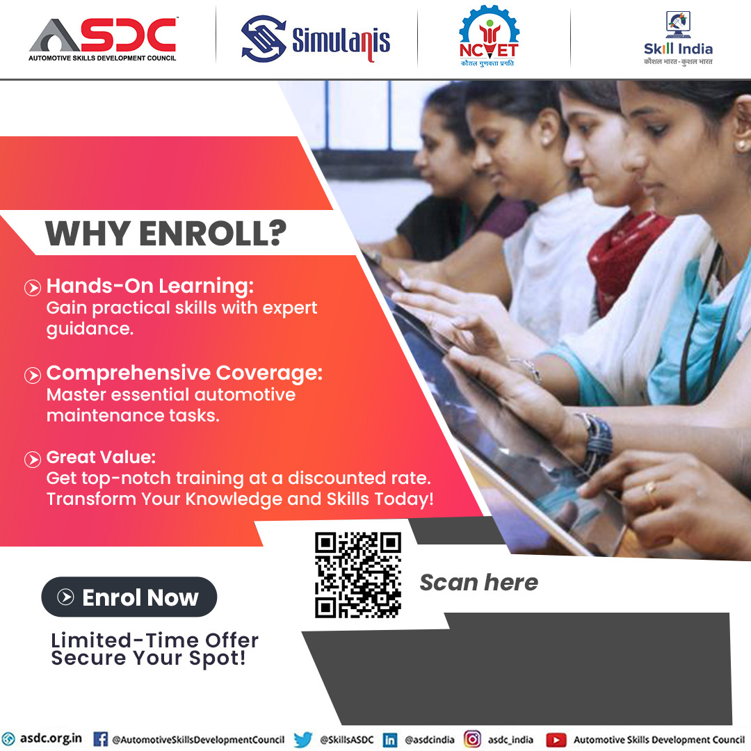 SkillsASDC's tweet photo. Enhance your automotive expertise with Simulanis' professional courses – now at an introductory price of ₹750. Secure your spot today and master essential maintenance tasks with expert instruction. Click here - https://t.co/crqSq2U7aw

#simulanis #elearning #courses #ASDC https://t.co/bBIjlkJ6eM