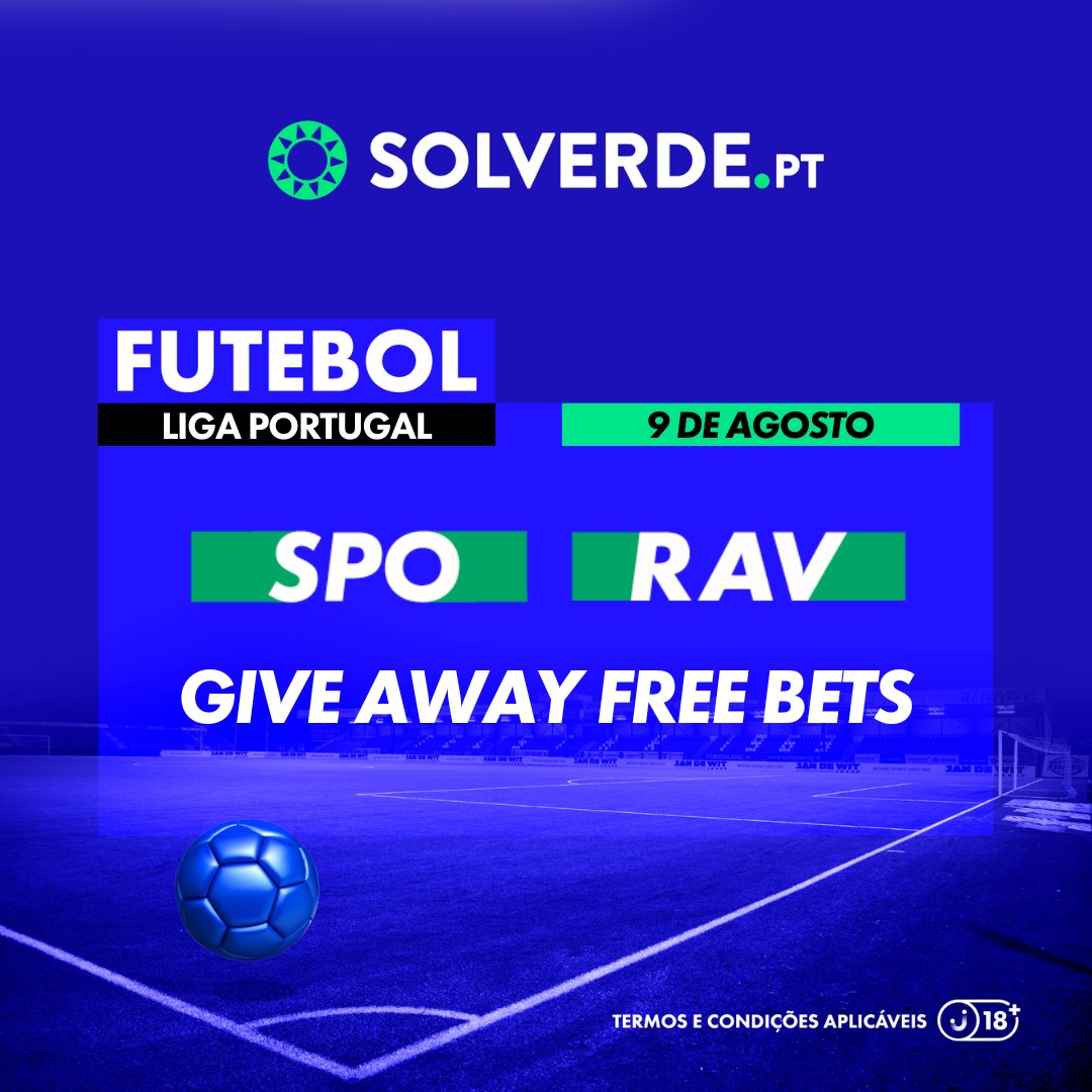 GIVEAWAY FREE BETS 🚨
Sporting x Rio Ave

Se ambas as equipas marcarem no jogo vamos atribuir 10 free bets de 10€!

ℹ️ Só tens de nos seguir e partilhar / RT!

Aposta no jogo 🌍 sol-ver.de/3FHuKkZ